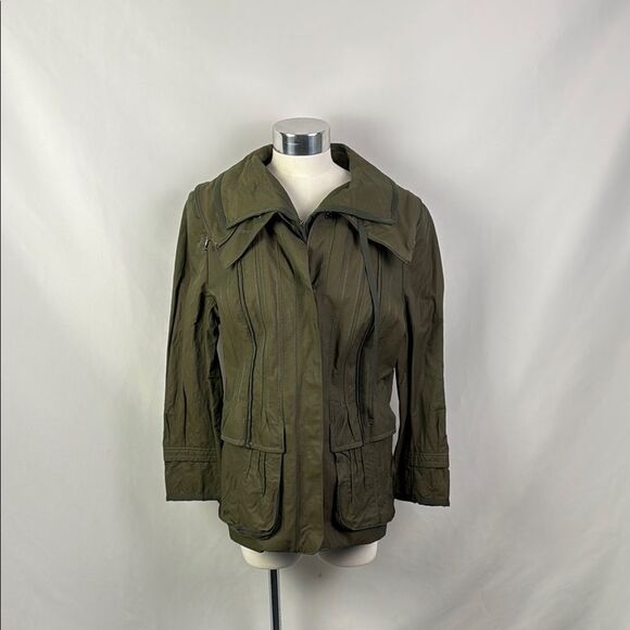 Elie Tahari Olive Zip Nylon Jacket - Picture 1 of 6